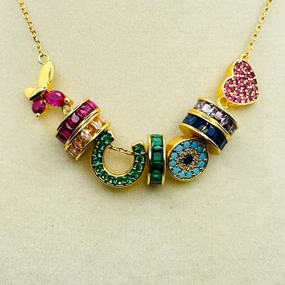 KATE SPADE 🌈 Rainbow Joy Charm Necklace NWT W/ Dust Bag - Picture 4 of 7